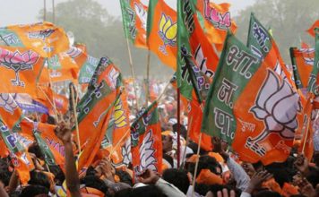 BJP leaders wear their love for saffron at manifesto release