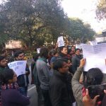 Students protest outside Haryana Bhavan over suicide by HAFED employee, call it institutional murder