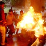 Student sets himself ablaze outside Allahabad University