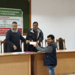 Distribution of Aligarh Education Endowment Fund (AEEF) Satyendra Kumar Kashyap Scholarship to three students