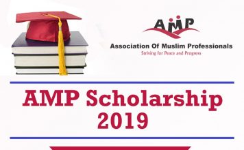 Association of Muslim Professionals (AMP) invites applications for Higher Scholarship Fund for the Academic Year 2019.