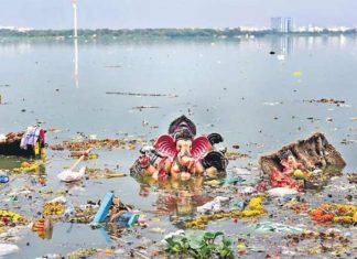 Environmentalists in Hyderabad express concern over the violation of sanctity of lakes this Ganesh festival