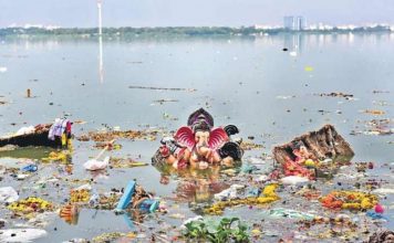 Environmentalists in Hyderabad express concern over the violation of sanctity of lakes this Ganesh festival