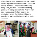Thrown out of convocation ceremony attended by President, Kerala girl refuses gold medal