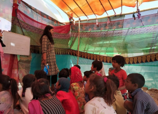 A Pathshala over the debris