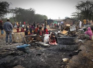 हरियाणा के नूह में रोहिंग्या बस्ती में आग,32 झुग्गियां खाक