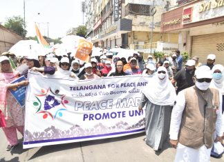 Peace march in Hyderabad condemns communal hatred prevailing in country, calls for peace, unity