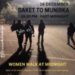Why does a group of women walk at midnight in Delhi?